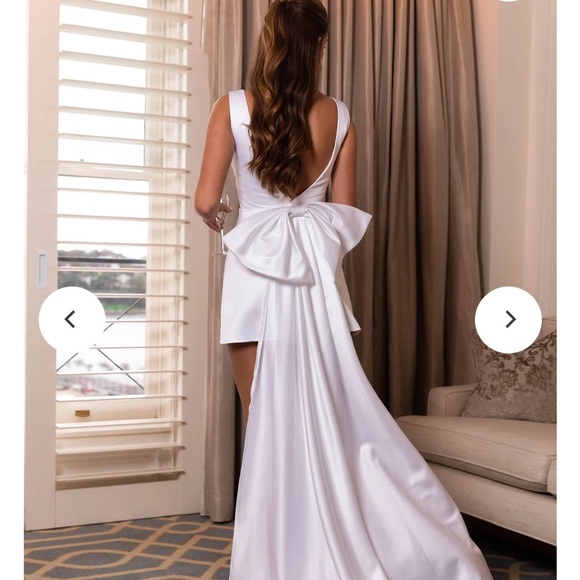 Chic White High Low Dress - Picture 2 of 2